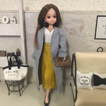 リカちゃん服♡単品♡アイスグレーガウンコート♡リアルクローズ  