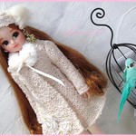 22cmドールサイズ　リカちゃんサイズ 　お嬢様のピンクのコート
