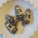 1セットのみ◆ デッドストック　30mm ペイント　ウッド　ビーズ