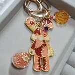 お花摘みツギハギうさちゃんキーホルダー