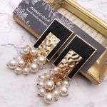 個性的＊black×gold wood volume pearl 大ぶり ピアス/イヤリング