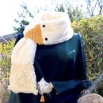 ふわふわ滑らかなエコファー素材　あひるのマフラー　数量限定