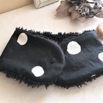 ふんわりあったか大人乙女のプチマフラーorネックウォーマー＊北欧*ポルカドット*ペイントサークル*漆黒*大人色
