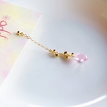 りえ様【オーダー品】桜色スワロフスキーの一粒ピアス
