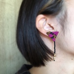 【一点物】pink_gold ゆらゆらピアス　金属ピアス　　