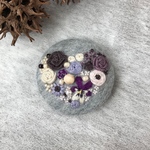 刺繍のブローチ ハート