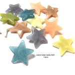 milky marble star beads★14pcs