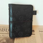☆送料無料☆手帳カバー ミニ6穴【花柄ブラック】