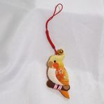 ちりめん細工　オカメインコストラップ