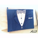 I ♥︎ tuxedo clutch bag (navy)