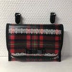 再販♡ラミネート移動ポケット♡チェック&レース♡レッド♡グログランリボン