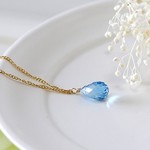 最高品質]*スイスブルートパーズシンプルネックレス14KGF