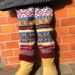 新色❤️カラフル編み込みのレッグウォーマー
