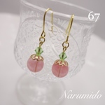 送料無料♯ 67☆チェリークォーツ×スワロスキークリスタル☆ピアス（金属ピアス）  ハンドメイド