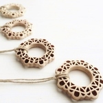 4set wood parts お花/透かし