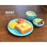 バタートーストとミルクティー 朝ごはん ミニチュア