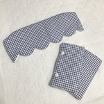 ギンガムチェック×モノクロリーフ　抱っこ紐　首回りカバー　よだれカバー