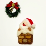 クリスマス  サンタクロースの羊毛フェルトブローチ