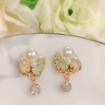レモンイエロー♡ティアドロップ ビジュー ピアス イヤリング