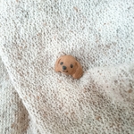 ダックス犬のピンバッチ（茶色）