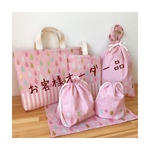 【 oos...様ご注文品】入園グッズ　しずく（ピンク）×ストライプ
