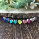 6㎜ロンデル💎一粒ピアス・ノンホールピアス／選べる9種類／メンズライク・ユニセックス／SUS 316L・金属アレルギー対応／星の雫レジン
