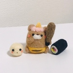 羊毛フェルト 節分 くま鬼さんとまめ太郎