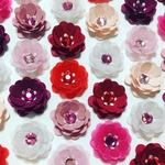お花シール❁︎スワロフスキー❁︎40枚❁︎red×pink