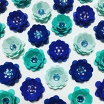お花シール❁︎スワロフスキー❁︎40枚❁︎navy×turquoise