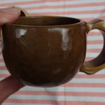 daisukesuku2様受注作品　栃の古木と朴のペアコーヒーカップ　一木彫り