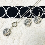 ミナペルホネン  生地使用　ネックレス&ピアス
