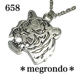 658.タイガーフェイス、虎の顔ネックレス、個性的インパクト大。動物アニマル獣