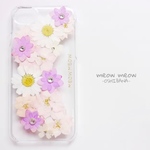 ＊スマホリング・バンカーリング付き♡赤ビオラ押し花スマホケース＊