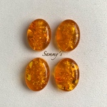 ゴールデンイエロー レジンカボション オーバル 17.5mm 4個set  