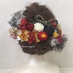 【remi様 専用出品】(再販) mustard yellow red black tulle ヘッドドレス