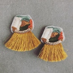 mastard×fringe刺繍ピアス