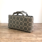 wool tambourine 横長トートバッグ(gray×beigeサークル)