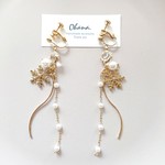 再販♡雪の結晶 螺旋 ビジュー イヤリングorピアス