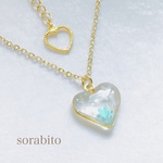 雪の結晶 ぷっくりハートのネックレス(リニューアル)