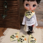 刺繍の入った映えスタイ「お散歩日和」ｰ4点ｰ