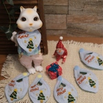 ［SALE］刺繍の入ったバンダナミニスタイ【クリスマス】-6点-