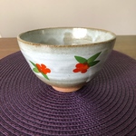抹茶碗　南天　どんぶりにも