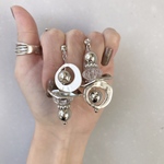 シルバーサークルクリアメタルウェーブピアス/イヤリング＊P191206