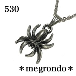 530.ハロウィン。ゴシック、スパイダー蜘蛛ネックレス、ガンメタ、ブラックメタル