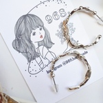 vintage like silver twist hoop pierce