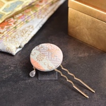 天然石付き金襴かんざし