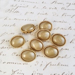 ■お安くしています■10個入■18mm■ビンテージボタン (オーバル　ゴールドブラウン系)　 [0936-18] 