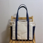 H様用オーダー「混合トート」生成り×ネイビー(紺)×ミネラルブルー 帆布トートバッグ 倉敷帆布