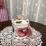 綿棒ケース　華やかなバラ　タッセル