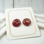 ボルドーシンプルピアス